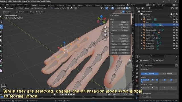 How to fix finger bones orientations problem in Blender 3.1 смотреть онлайн