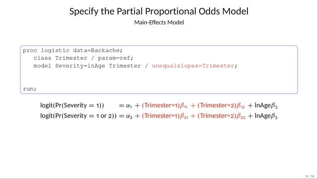 Fit a Partial Proportional Odds Model with the LOGISTIC Procedure смотреть онлайн