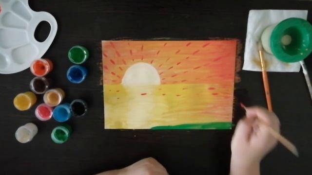 Рисование Закат на море для детей 6-7 лет смотреть онлайн