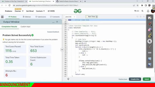 Count the Substrings || String || O(n) || GFG POTD || JAVA || C++ || Python || Hindi || Code-Guru | смотреть онлайн