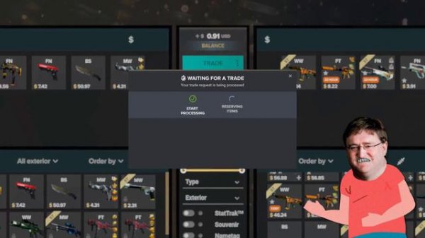 Обмен скинами на CS.money