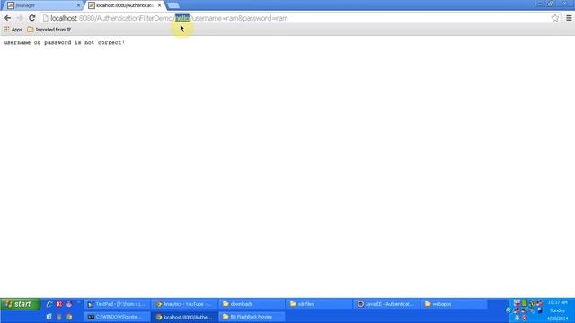 Authentication Filter | Servlets смотреть онлайн