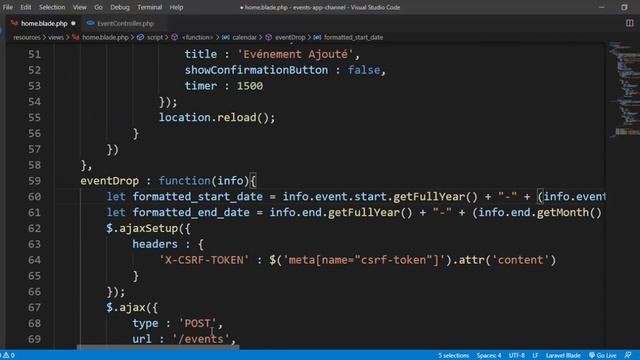 Events App Using #Laravel 6 And #Fullcalendar js (updating event) смотреть онлайн