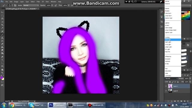 Как поменять цвет волос в фотошопе CS6 ? смотреть онлайн