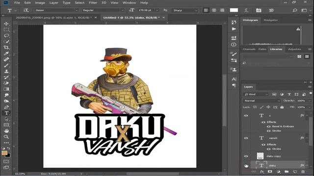 How to edit gaming mascot logo - PC -PHOTOSHOP CC смотреть онлайн