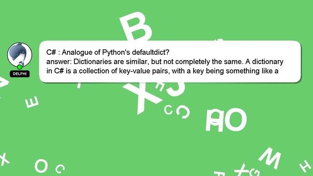 C# : Analogue of Python's defaultdict? смотреть онлайн