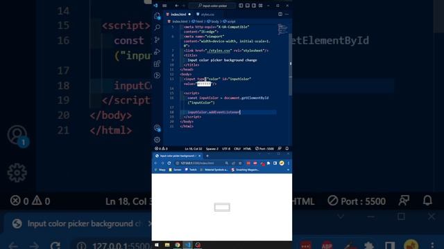 Input color change background #frontend #html #javascript #js #fronttips #begginers #input смотреть онлайн