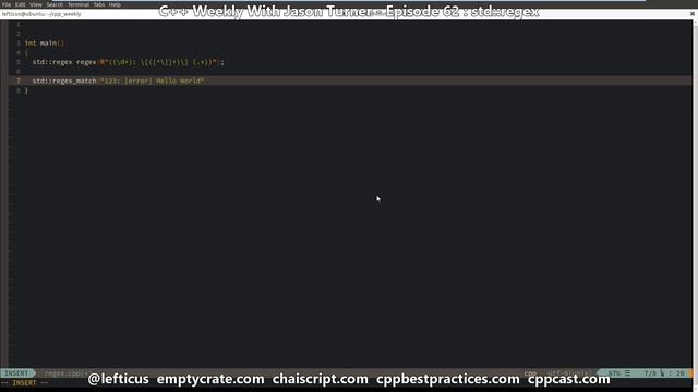 C++ Weekly - Ep 62 - std::regex смотреть онлайн