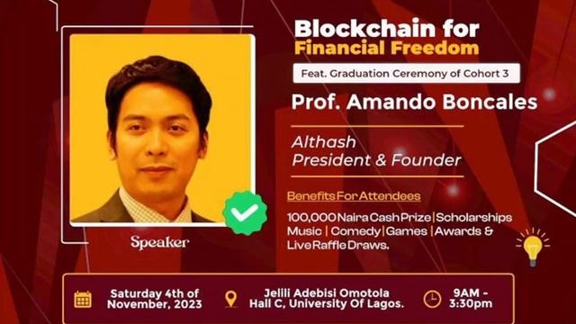 Graduation Speech by Amando Boncales of Althash University Bchain Batch 3 смотреть онлайн