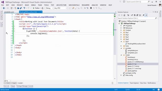 Local JSON File in Web Projects Visual Studio 2013 MVC4 смотреть онлайн