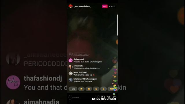 Santanaonthebeat and Cherrytheeboom goes live on IG. 😂 смотреть онлайн