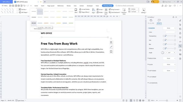 WPS Office How To Draw A Line