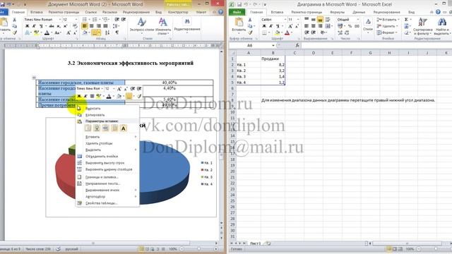 как добавить диаграмму, график в диплом, курсовую смотреть онлайн