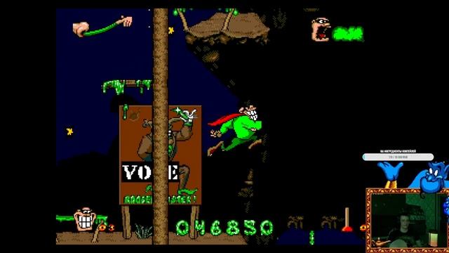 Проходим Boogerman (A Pick And A Flick Adventure) Бугермэн на сегу (SEGA). смотреть онлайн
