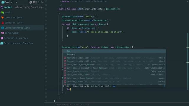 ReactPHP Tutorial #4: Simple Chat With Sockets - Server смотреть онлайн