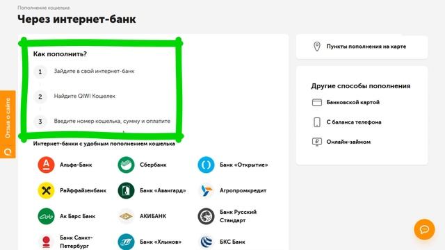 Все способы пополнения QIWI Кошелька