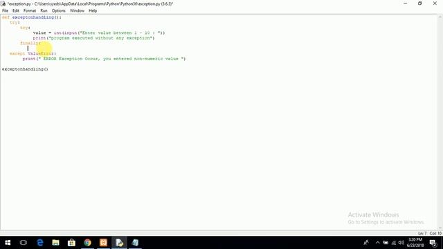 Python Tutorial For Beginners | Python Exception Handling using try, except, finally. смотреть онлайн