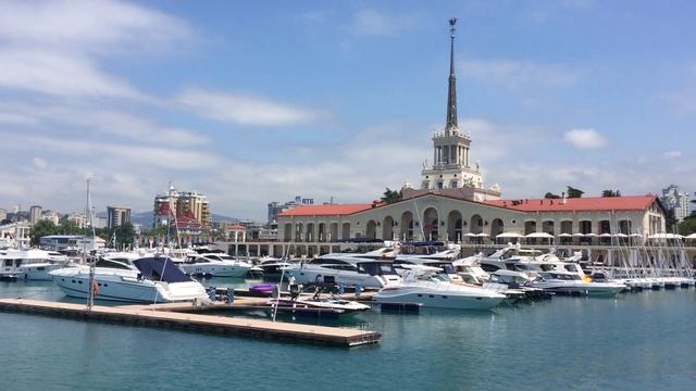 Сочи, морской порт, рыба выпрыгивает из воды смотреть онлайн