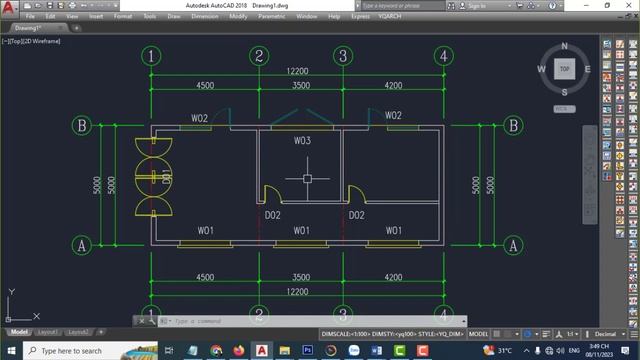 YQArch AutoCAD - Ghi ký hiệu hay số hiệu cửa đi cửa sổ trên mặt bằng смотреть онлайн