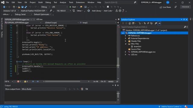 ESP8266 OTA Debugging in Visual Studio смотреть онлайн