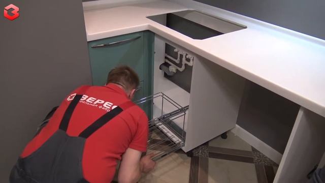 Угловая кухня с высокими шкафами на заказ / Студия мебели Верес смотреть онлайн