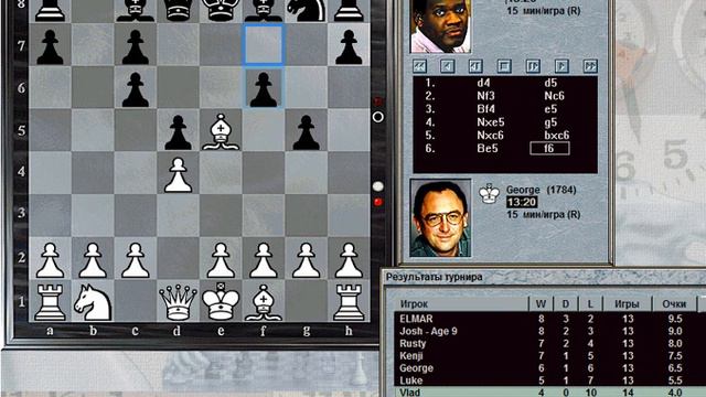 CHESSMASTER 9000 TOURNAMENT ТУРНИР ТУР 14 ИГРА 1-2 George (1784) vs Luke (2049) РЕЙТИНГ 1800-2000 смотреть онлайн