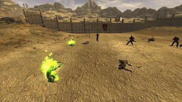 5 NCR Veteran Rangers vs 8 Van Graffs | Fallout New Vegas npc battle смотреть онлайн