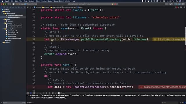 FileManager and Documents Directory, Part 3 смотреть онлайн