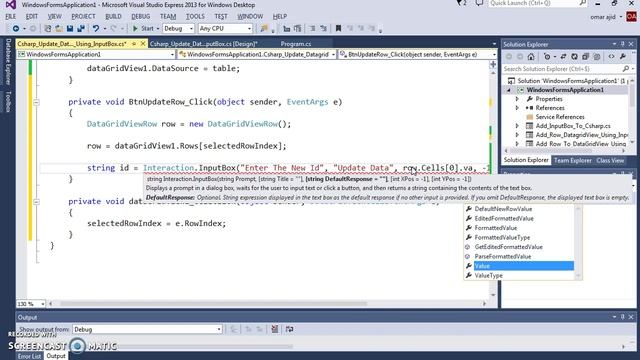 C# Tutorial - How To Update Selected DataGridView Row Using InputBox In C# [ With Source Code ] смотреть онлайн