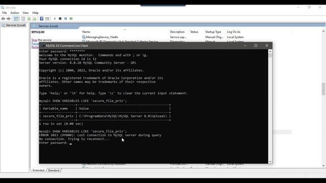 11 The MySQL Server Is Running With The  Secure File Priv Option So It Cannot Execute This Statemen