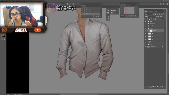 HOW TO PAINT/DRAW CLOTHES with those perfect folds (Dress shirt Art tutorial with Photoshop) смотреть онлайн
