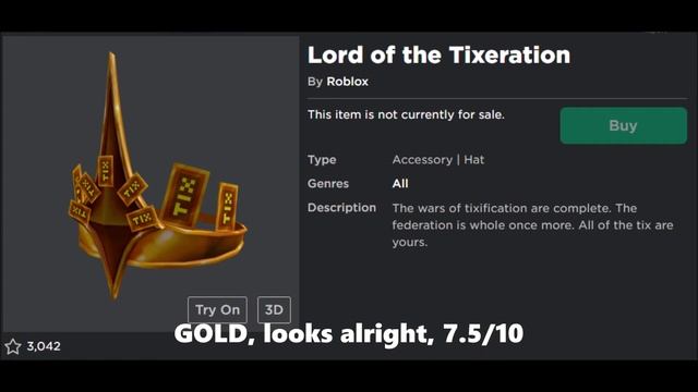 Roblox Rating All Lord Of The Federation Crowns смотреть онлайн