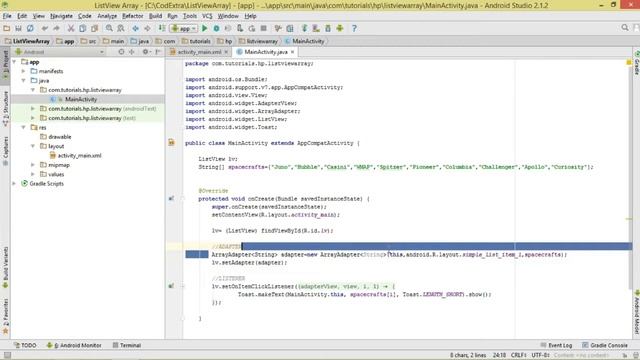 Android ListView Ep.01 : Fill From Array смотреть онлайн