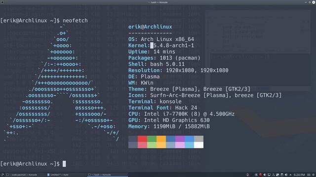ArcoLinux : 1575 Arch Linux Plasma SSD of 6 months ago - updating and having fun - 1/2 - MUTE смотреть онлайн