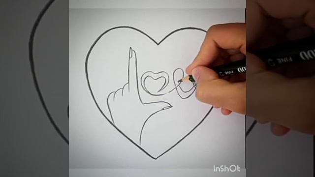 How to draw a heart with love ||Easy sketch drawing ||heart with love смотреть онлайн
