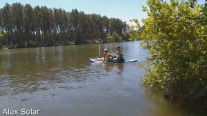 SUP board с лодочным электромотором 12 вольт и литиевым аккумулятором. Доска с мотором.