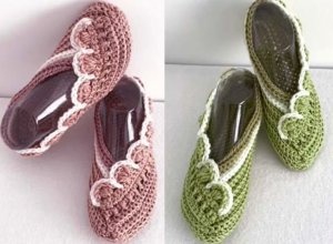 Обувь для взрослых, Тапочки, вязаные крючком, Все размеры, Квадратная ткань