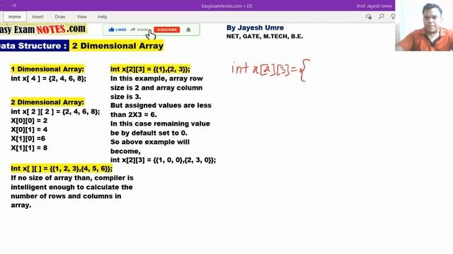 2 Dimensional Array | Data Structure | Jayesh Umre | EasyExamNotes.com смотреть онлайн