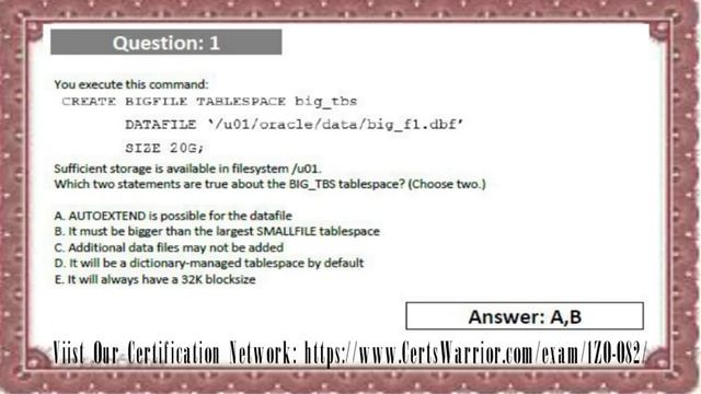 #Oracle Database Administration I Certification Clarification on #1Z0-082 #Oracle Exam 2020 смотреть онлайн