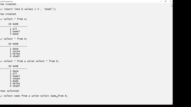UNION-UNION ALL- INTERSECT - MINUS ( EPU/ETEC/ISED/Stage 4/SDB) смотреть онлайн