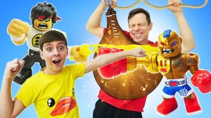 Видео игрушки супергерои Акедо в бою! Аркадные супербойцы соревнуются в силе! Игры для мальчиков