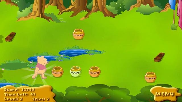 Disney's Winnie the Pooh™: Pooh's Honey Chase (Old Flash Game) смотреть онлайн