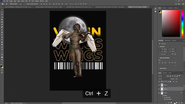 Design Streetwear Vionlin Wings - Tutorial Photoshop CC 2023 смотреть онлайн