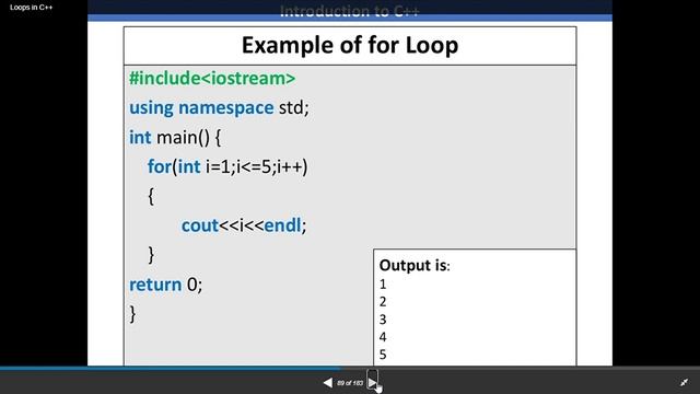 programs of for loop in c++ смотреть онлайн