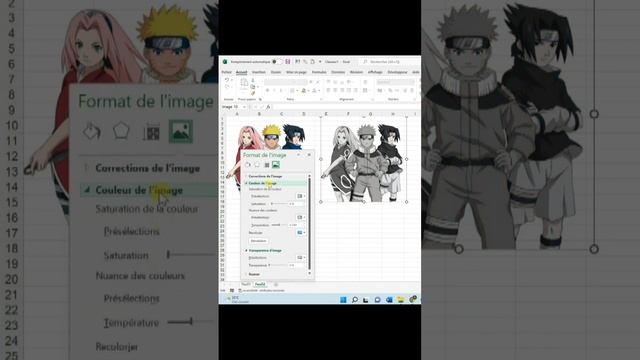 Transformer une image couleur en blanc et noir sur Excel смотреть онлайн
