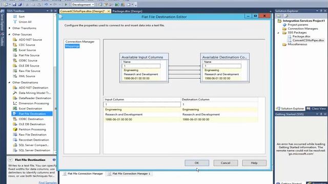 SSIS comma delimited to pipe delimited смотреть онлайн