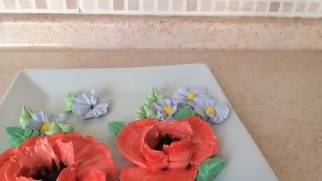 Как сделать цветы из крема / How to make cream flowers смотреть онлайн