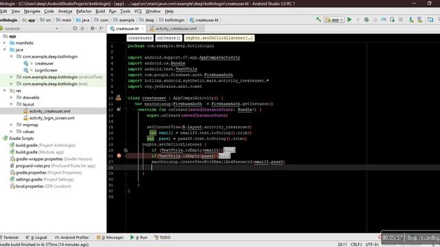 create user firebase kotlin android app смотреть онлайн