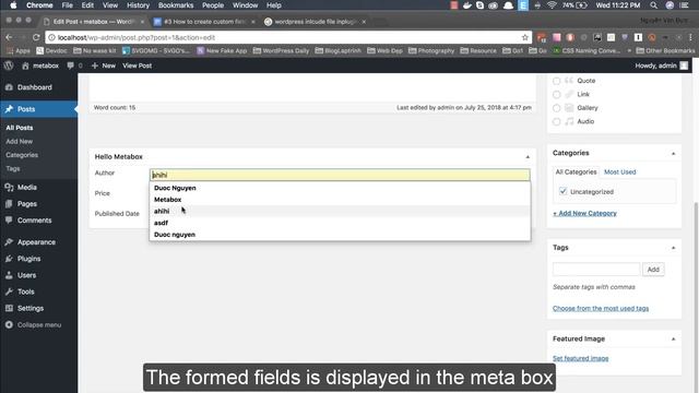 Create custom meta boxes and custom fields in WordPress | Meta Box Tutorials смотреть онлайн