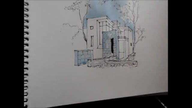 Architectural Sketch : Watercolour line and wash by Brindavan Bharali смотреть онлайн